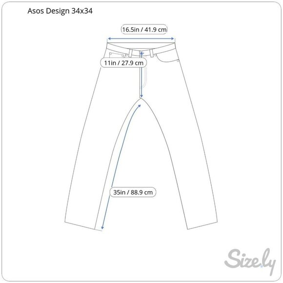 New Asos Design Mens Size 34 x 34 Blue Pockets Boot Cut Denim Jeans - Picture 3 of 10